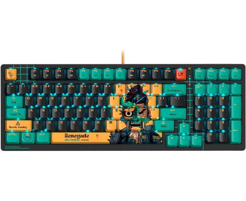 Клавиатура A4 Tech Bloody AT98 Renegade черный/зеленый