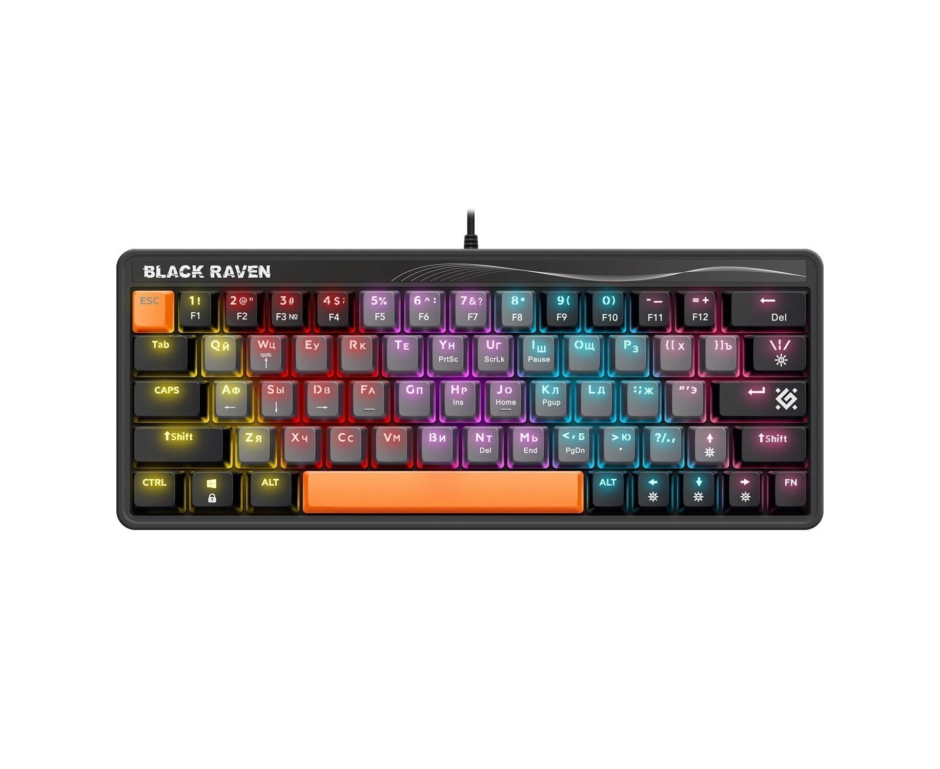 Клавиатура Defender Black Raven GK-417 игровая механическая (63кн, OUTEMU Red) (gray) (237347)