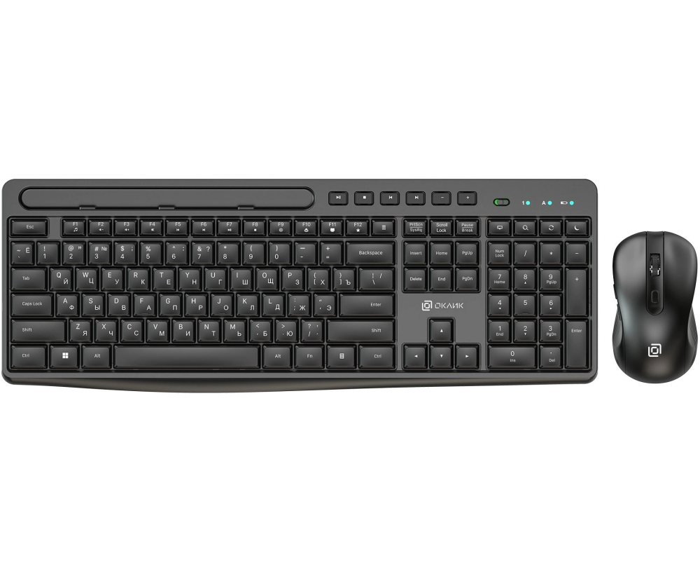 Комплект клавиатура и мышь Oklick S275 W, USB, беспроводной, черный