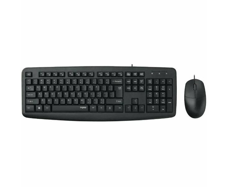 Комплект клавиатура и мышь RAPOO NX1600 Wired Optical Mouse & Keyboard Combo Black