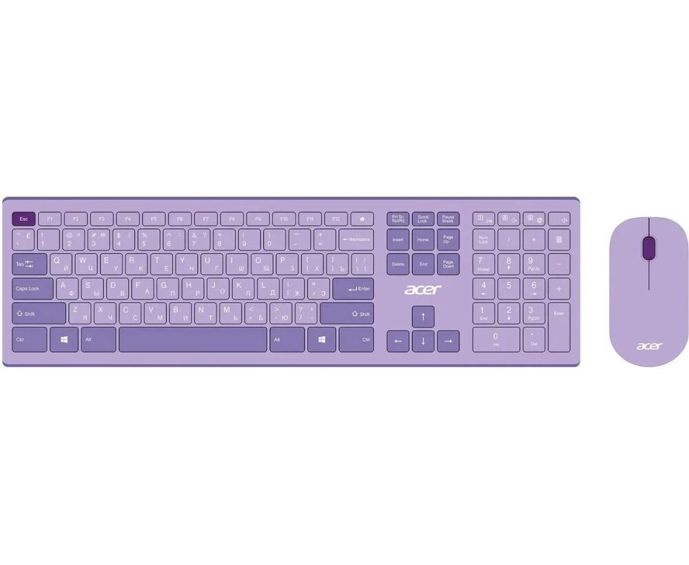 Клавиатура + мышь Acer OCC205 клав:фиолетовый мышь:фиолетовый USB беспроводная slim