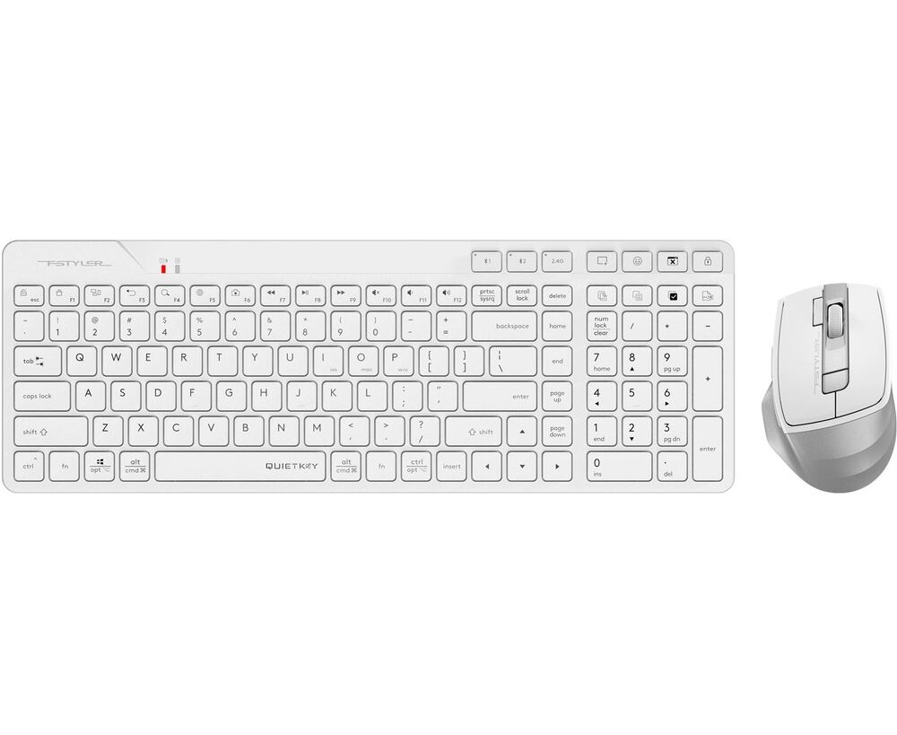 Клавиатура + мышь A4 Tech Fstyler FB2800 C Air2 White клав:белый/серый мышь:белый/серый USB беспроводн