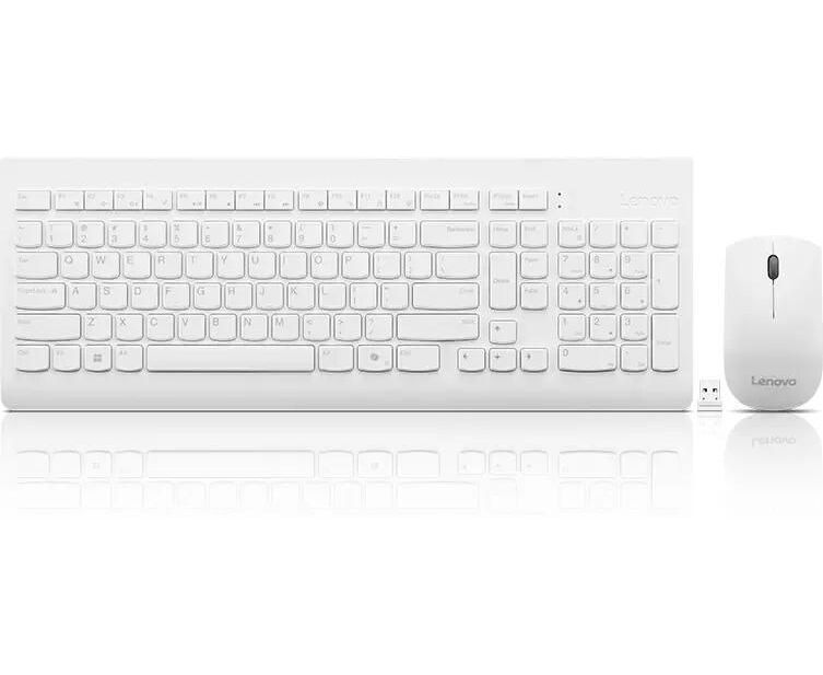 Клавиатура + мышь Lenovo 510 (GX31 F38001) клав:белый мышь:белый USB беспроводная BT