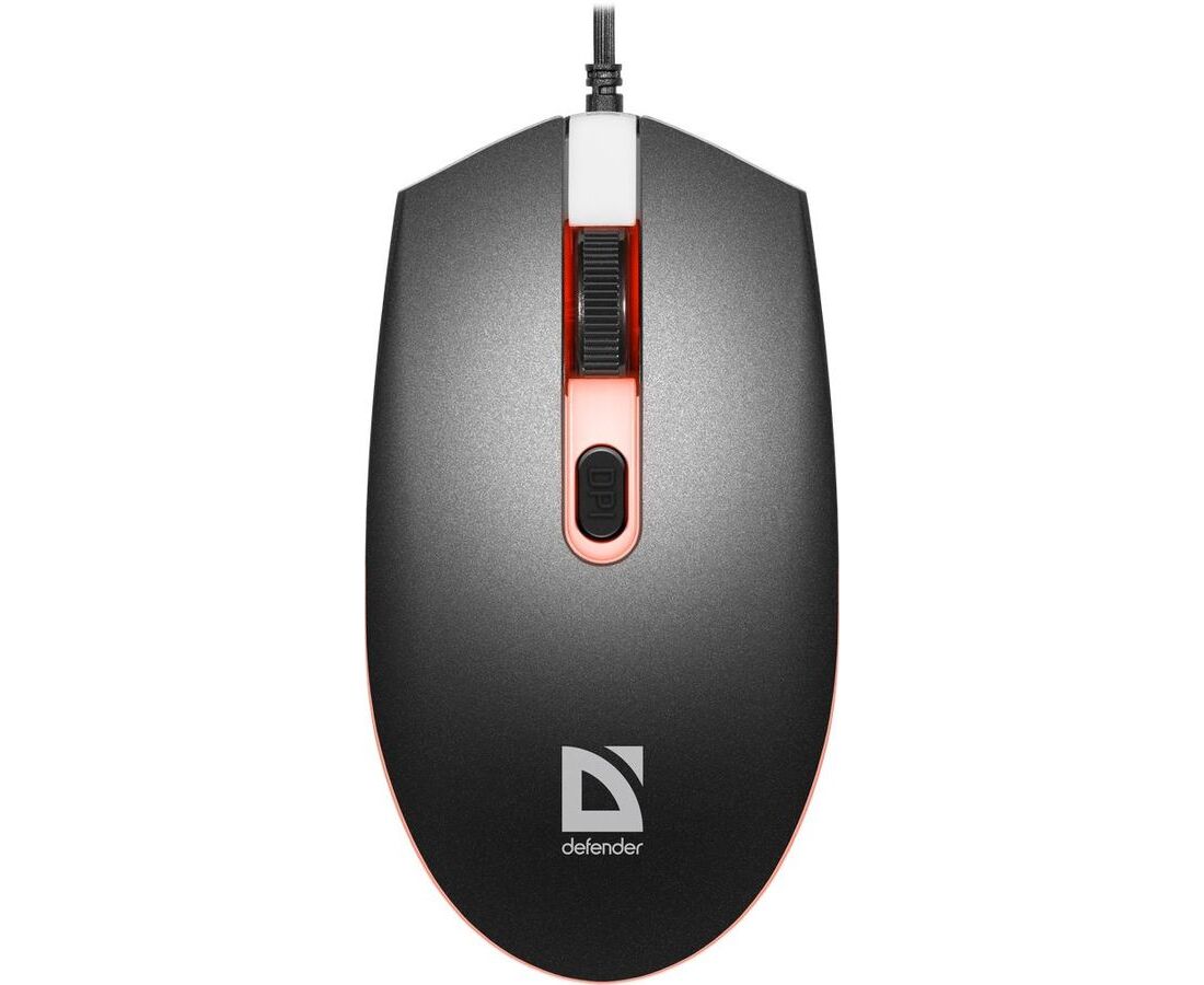Мышь DEFENDER Dot MB-986 52986, черный 7цветов, 4 D, 1000/1600dpi