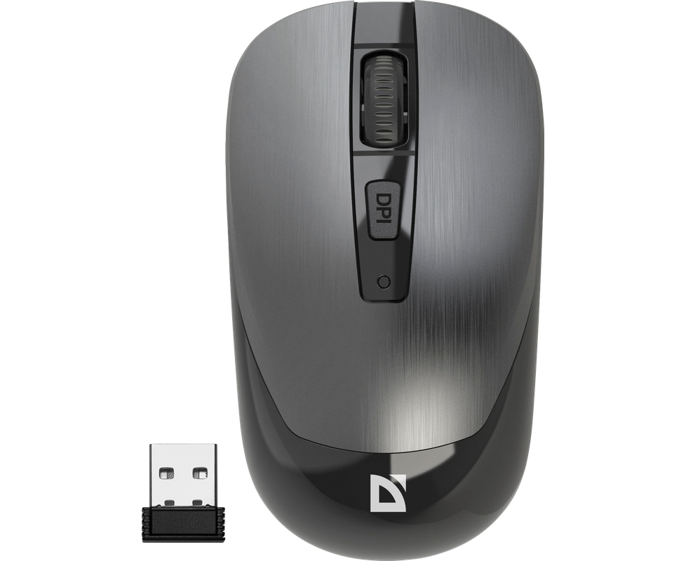Мышь Defender Wave MM-995 (52993) оптическая, беспроводная USB, серебристый