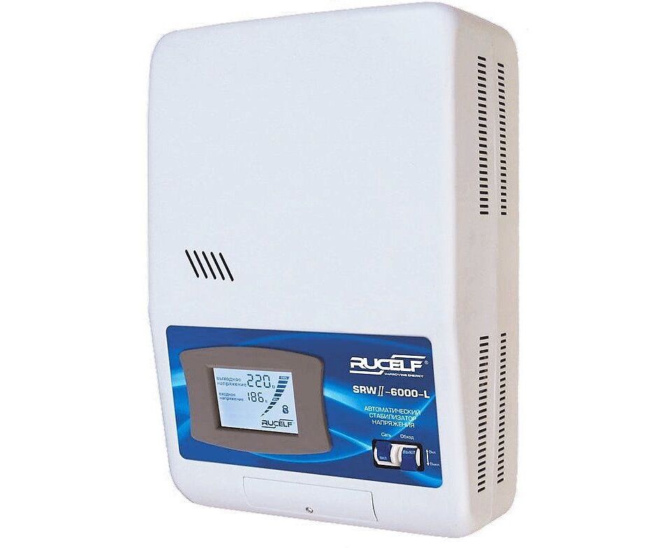 Стабилизатор напряжения Rucelf SRW.II-6000-L белый (SRWII-6000-L)