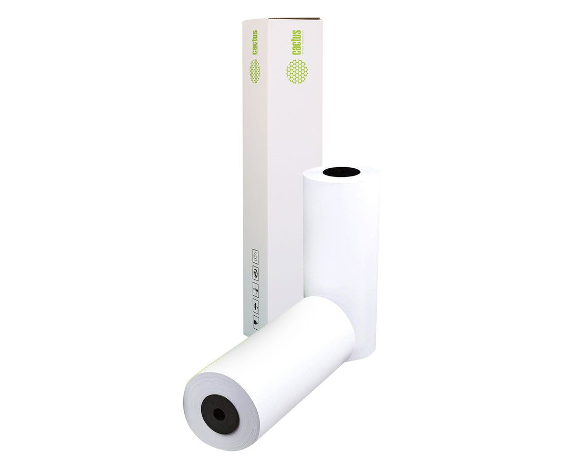 Бумага Cactus Eco CS-LFP80-420457 E A2 420мм-45.7м/80г/м 2/белый CIE155% универсальная втулка:50.8мм (2") (упак.:2рул)