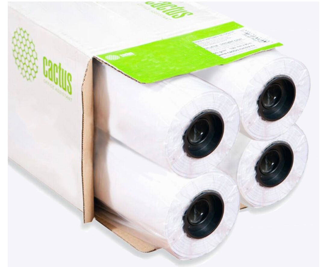 Бумага Cactus CS-LFP90-1067457-4 универсальная 42"(A0+) белый (4рул)