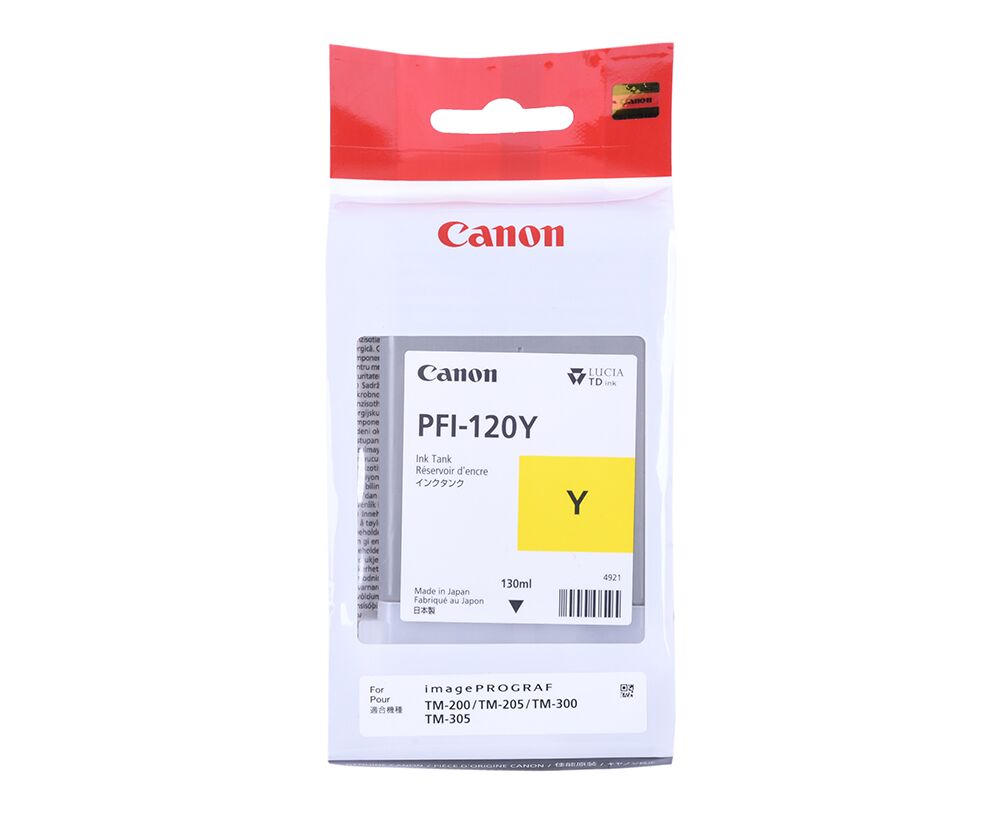 Картридж струйный Canon PFI-120 Y 2888 C001 желтый (130мл) для Canon image PROGRAF TM-200/205