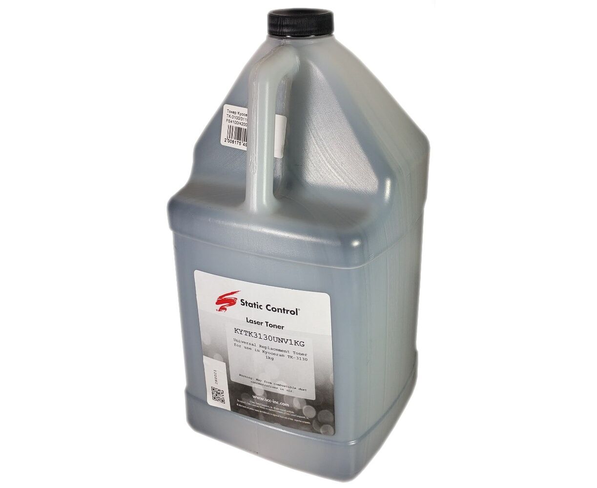 Тонер Static Control KYTK3130 UNV1 KG черный флакон 1000гр. для принтера Kyocera FS4100/4200/4300 DN