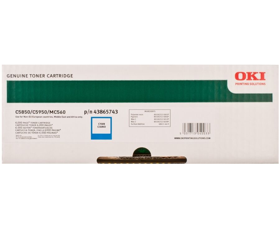 Тонер-картридж Oki C5850/5950/MC560 черный 8 K (43 865 744)