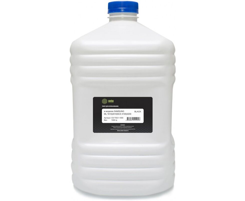 Тонер Cactus CS-TSG1-1000 черный флакон 1000гр. Samsung ML1610/SCX4100/4200,Ricoh Aficio SP100-SP4500