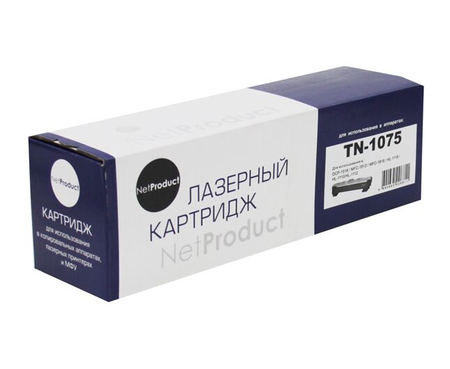 Тонер-картридж Net Product (N-TN-1075) для Brother HL-1010 R/1112 R/DCP-1510 R/MFC-1810 R, 1 K