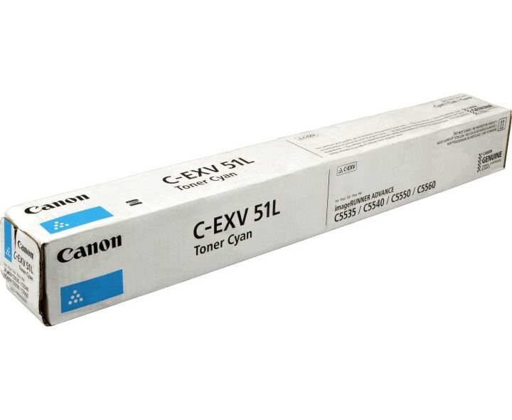 Тонер Canon C-EXV51 LC 0485 C002 голубой туба для копира