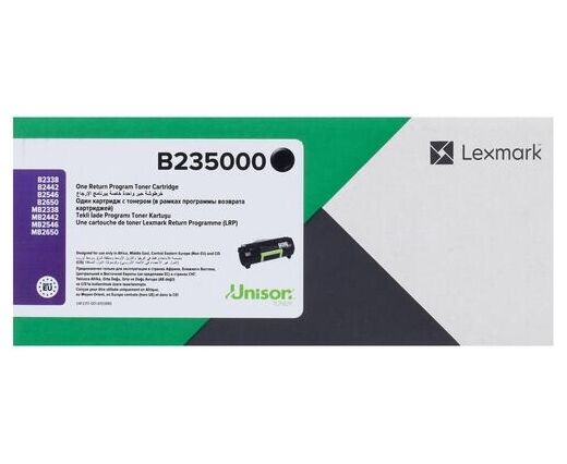 Тонер-картридж Lexmark B235000 черный для B2338dw, MB2338adw, B2442dw, MB2442adwe, B2546dw, MB2546adwe, B2650dw, MB2650adwe 3000 стр.