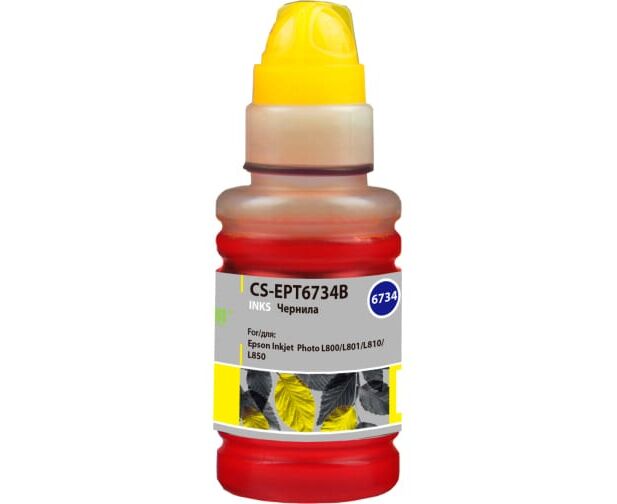 Чернила Cactus CS-EPT6734 B T6734 желтый 100мл для Epson L800/L810/L850/L1800