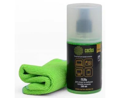 Чистящий набор салфетки и гель Cactus CS-S3004 BL для экранов и оптики блистер 1шт 25х 25см 200мл