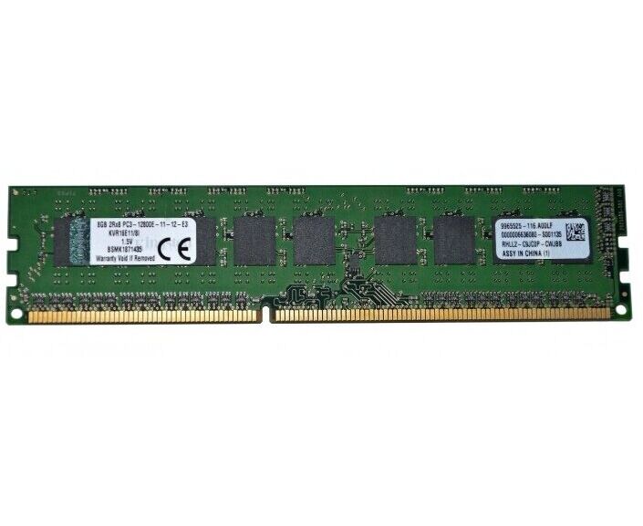 ОЗУ Kingston KVR16 E11/8 I 8 GB Module DDR3, 1600 M Hz, ECC, CL11, 2 R, X8, 1.5 V, Unbuffered, DIMM, Intel Certified