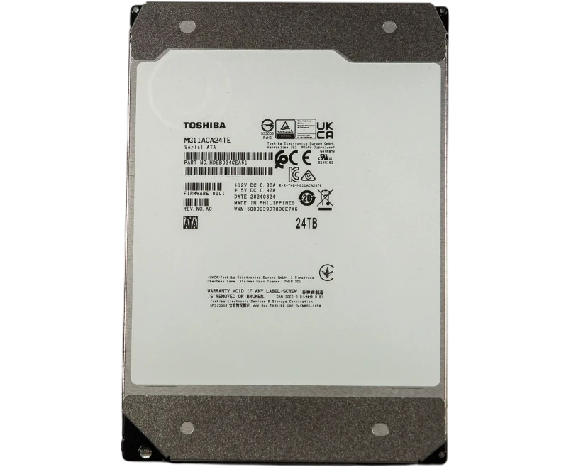 HDD Toshiba MG Series MG11 ACA24 TE 3.5" 24 TB SATA3 6 Gb/s 7200 RPM 512 MB Buffer