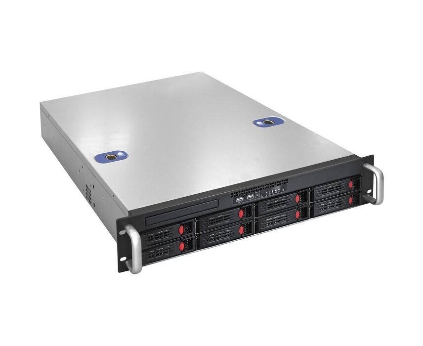 Серверный корпус Exegate Pro 2 U550-HS08 EX281232 RUS RM 19", высота 2 U, глубина 550, без БП, 8x Hot Swap, USB