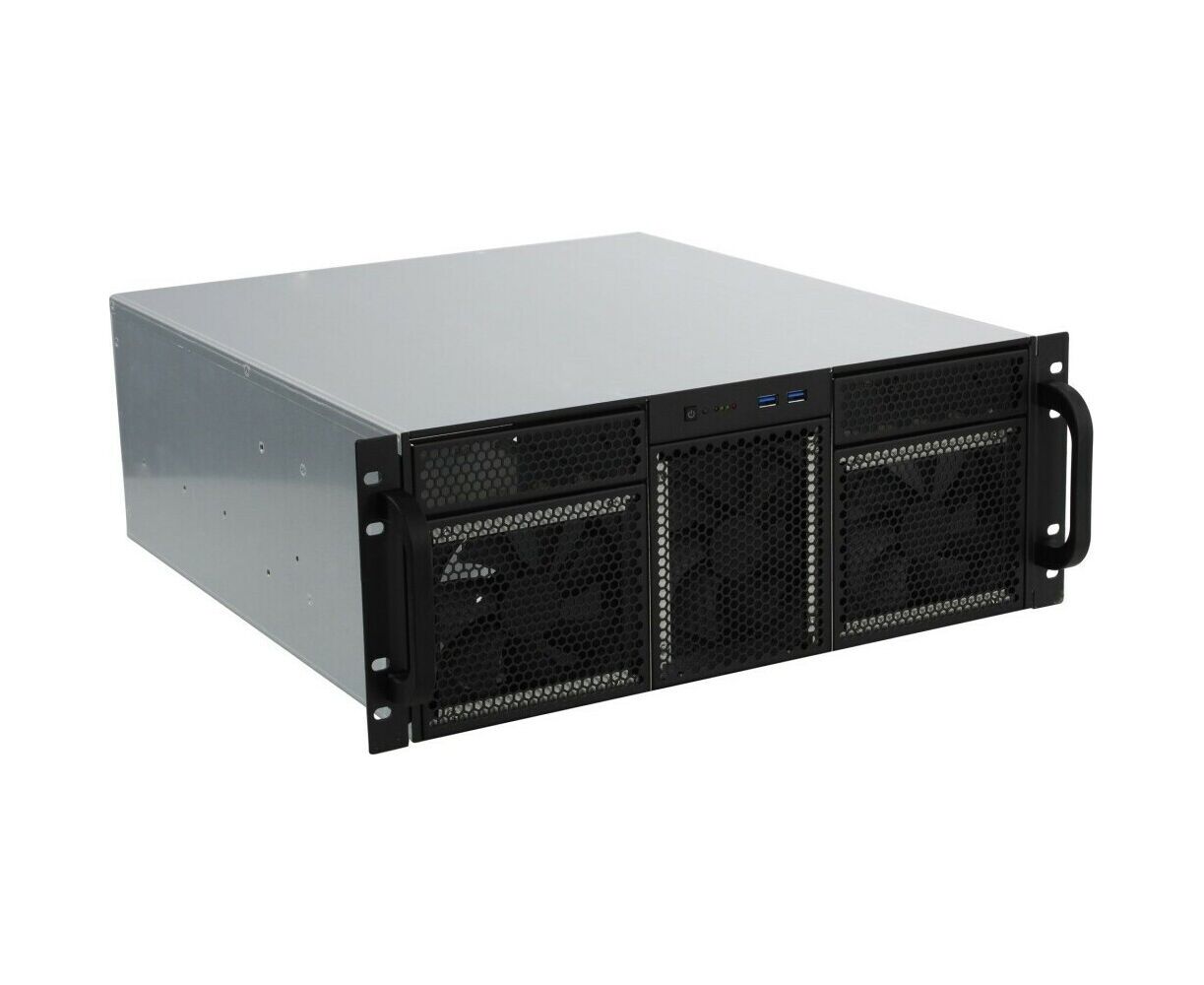 Корпус Procase RE411-D2 H15-C-48 4 U server case,2x5.25+15 HDD,черный,без блока питания,глубина 480мм,MB CEB 12"x10,5"