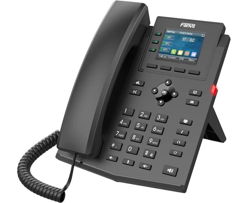 Телефон X303 P Fanvil X303 P 2x Ethernet 10/100, LCD 320x240 2,4", бп, 6 Parties conference, 3 Line Key, HD voice, 4 SIP Line, Opus+IPV6, PSU, POE