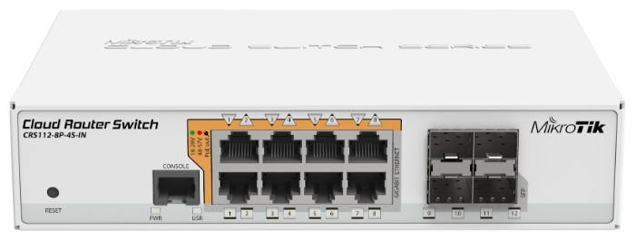 Маршрутизатор Mikrotik 8 PORT 1000 M 4 SFP CRS112-8 P-4 S-IN