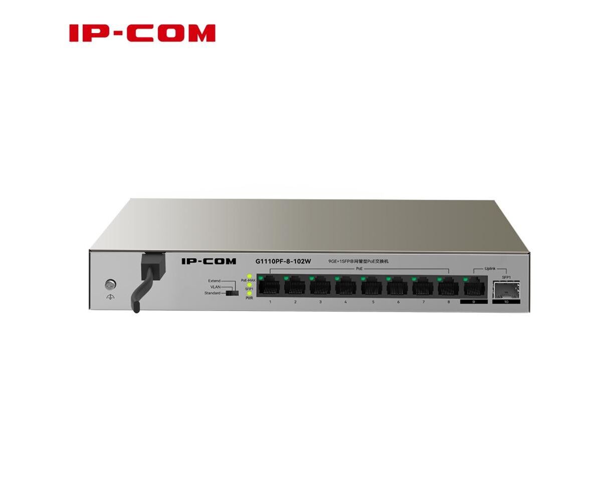 Коммутатор IP-COM (G1110 PF-8-102 W) неуправляемый Ethernet 9 GE+1 SFP с 8 портами Po E