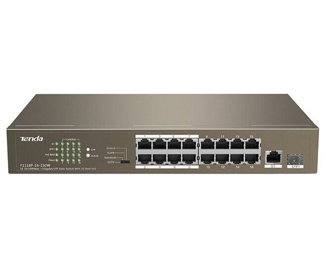 Коммутатор TENDA TEF1118 P-16-150 W 16 Port