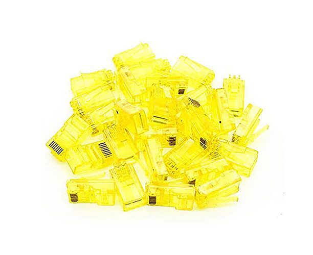 Коннектор De Tech RJ45 8 P8 C F/G yellow (1000 шт/упак)