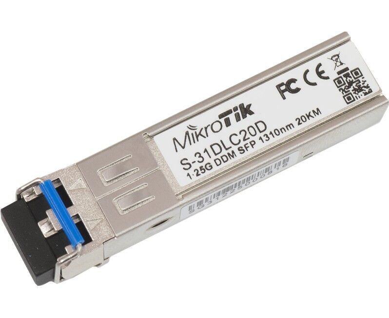 Mikro Tik S-31 DLC20 D, Трансивер оптический SFP, Dual LC UPC, 1.25 G, 1310nm, 20 km, Single Mode