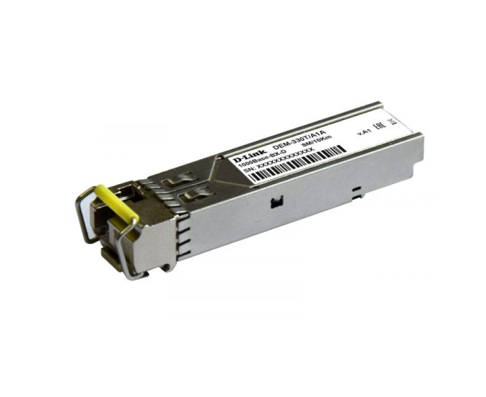 SFP-трансивер D-Link 330 T/10 KM/A1 B WDM с 1 портом 1000 Base-BX-D (Tx 1550нм, Rx 1310нм) для одномодового оптического кабеля