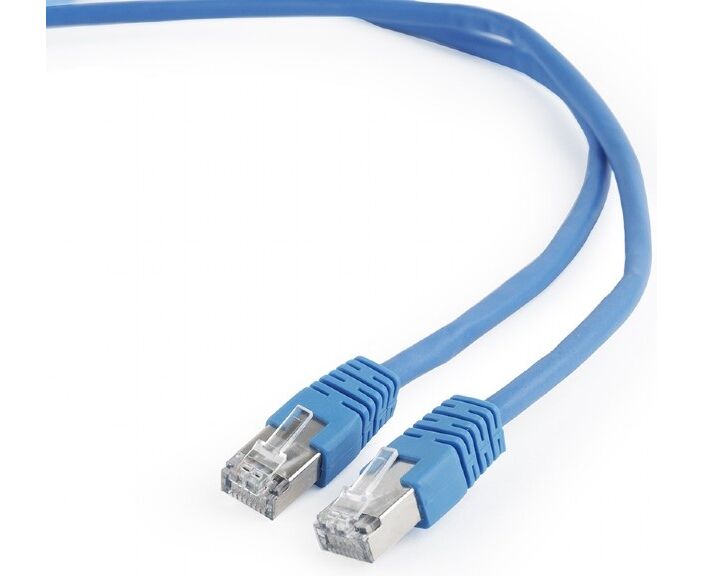 Патч-корд UTP5e, 2 м, литой, многожильный, биметалл CCA, 26 AWG, PVC, синий CABLEXPERT PP12-2 M/B