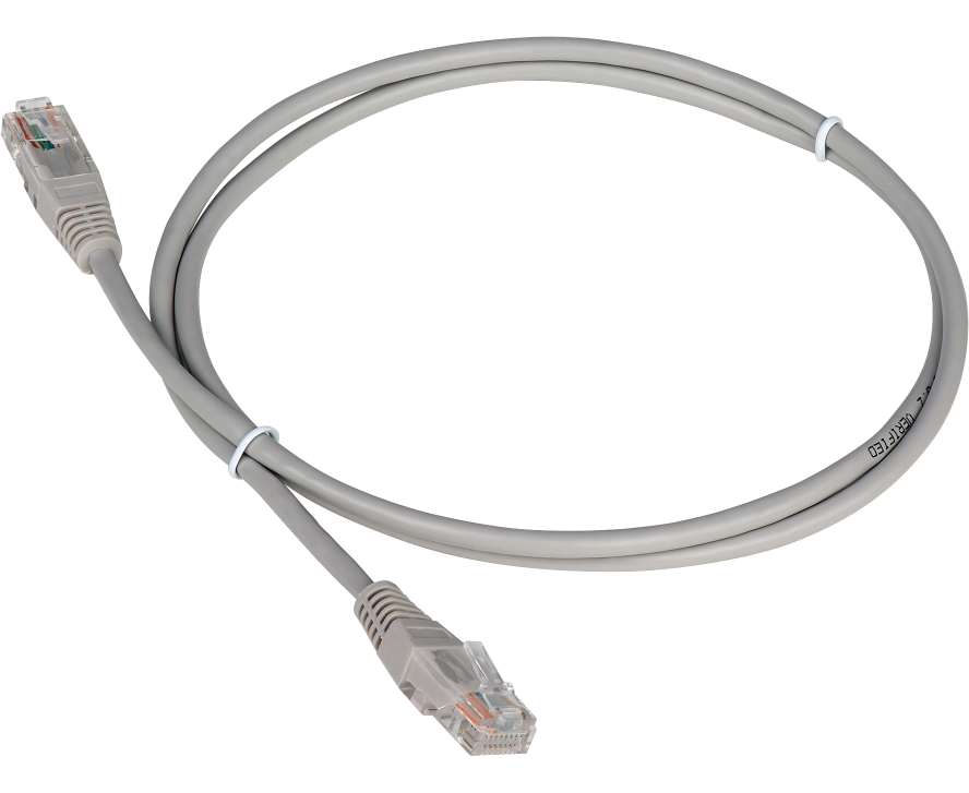 Патч-корд TWT (TWT-45-45-2.0-GY) TWT UTP кат.5e, с заливными колпачками, 2.0 м, серый