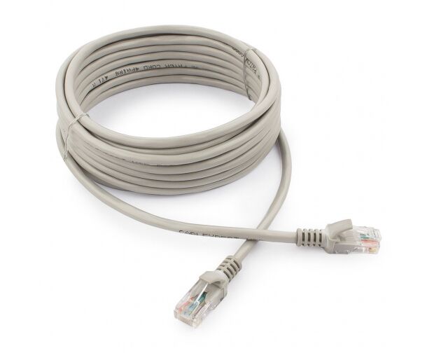 Патч-корд UTP5e, 5 м, литой, многожильный, биметалл CCA, 26 AWG, PVC, красный CABLEXPERT PP12-5 M/R