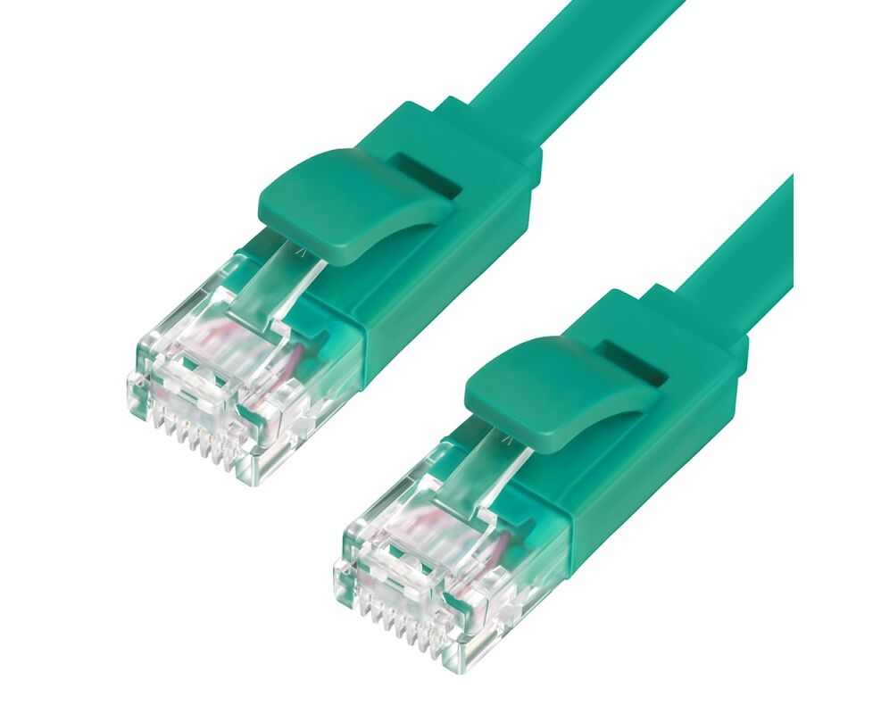 Патч-корд Greenconnect Prof GCR-LNC625-15.0m плоский прямой 15.0m, UTP медь кат.6, зеленый