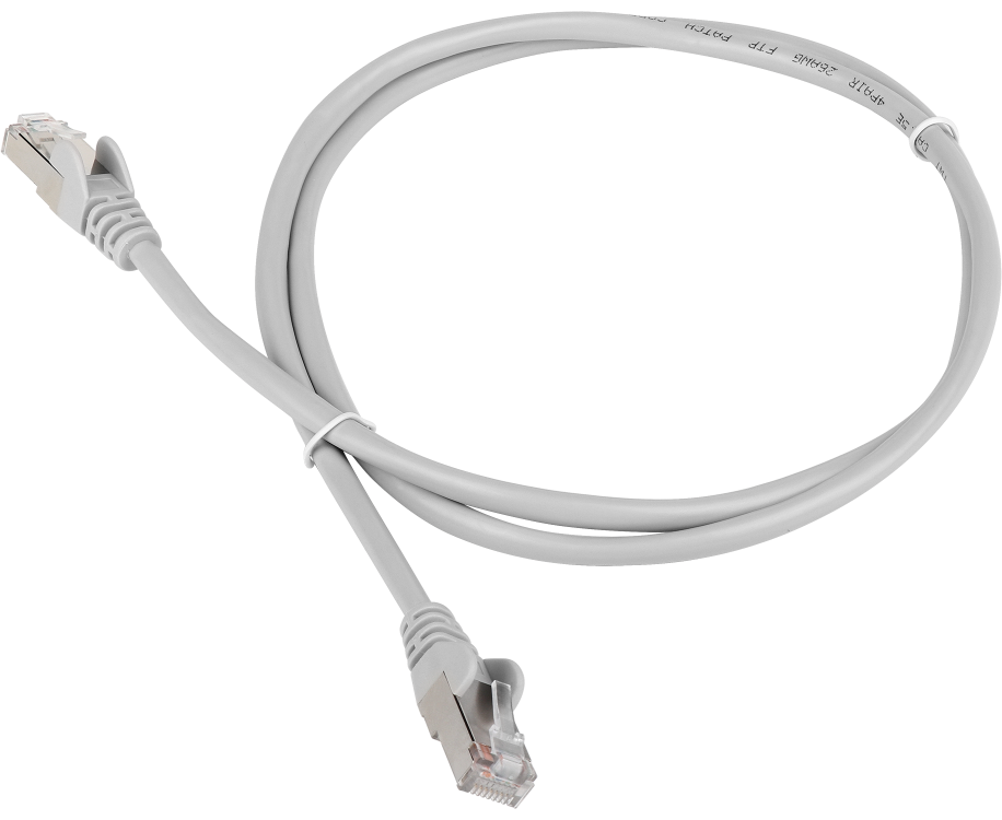 Патч-корд TWT (TWT-45-45-2.0/S6-GY) TWT FTP кат.6, с заливными колпачками, 2.0 м, серый