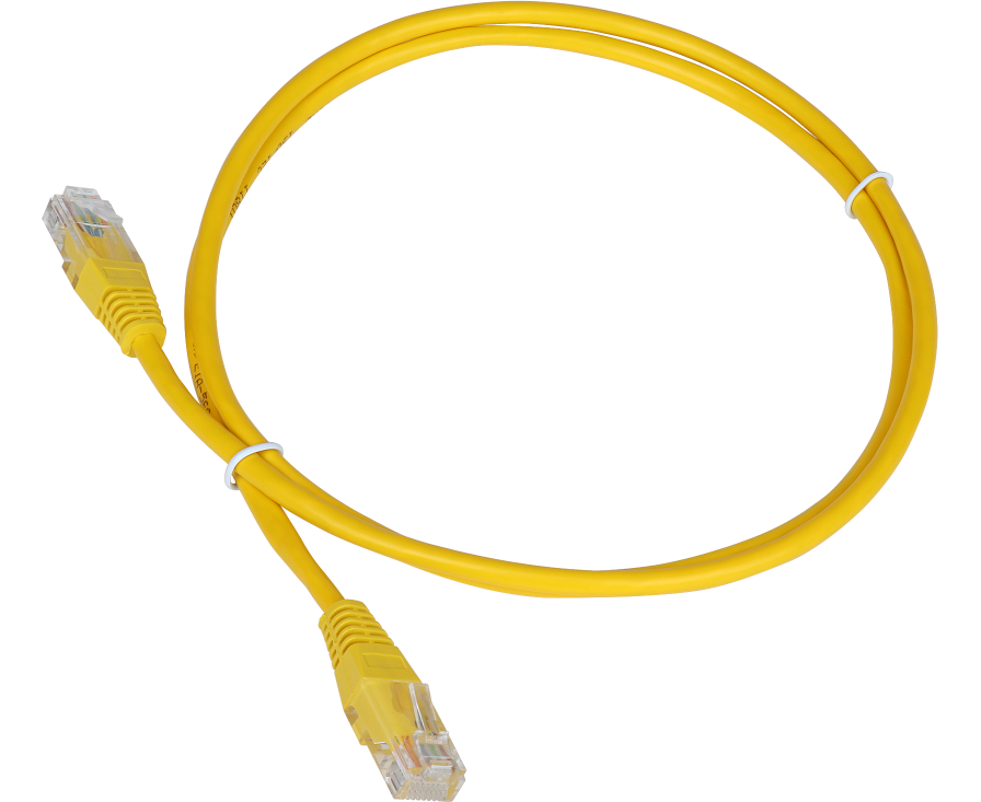 Патч-корд TWT (TWT-45-45-1.0-YL) TWT UTP кат.5e, с заливными колпачками, 1.0 м, желтый