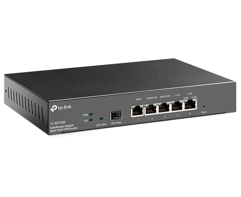 Роутер TP-Link TL-ER7206 Gigabit multi-WAN VPN router (1 Gb SFP WAN,1 Gb RJ-45 WAN, 2 Gb WAN/LAN, 2 Gb fixed LAN ports)