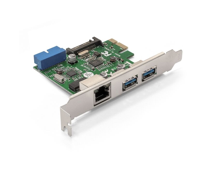 Контроллер сетевой Exe Gate EXE-362 EX290278 RUS (PCI-E x1 v2.0, 2*USB3.0 ext. + 1*USB3.0 int. + LAN UTP 1000 Mbps, Chipset VL805 + RTL8153 B)