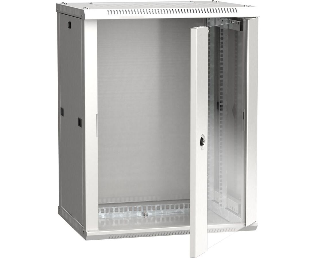 Шкаф коммутационный ITK Linea W (LWR3-15 U64-GF) настенный 15 U 600x450мм пер.дв.стекл серый сталь