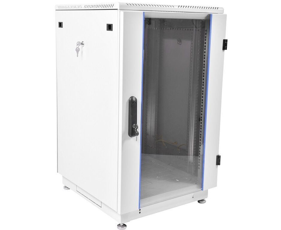 Шкаф телекоммуникационный напольный 18 U (600 × 600) дверь стекло, цвет чёрный ШТК-М-18.6.6-1 ААА-9005