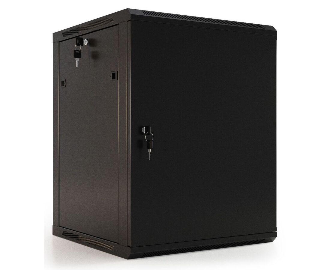 Шкаф коммутационный Hyperline TWB-0966-SR-RAL9004 настенный 9 U 600x600мм пер.дв.металл 2 бок.пан. 60кг черный