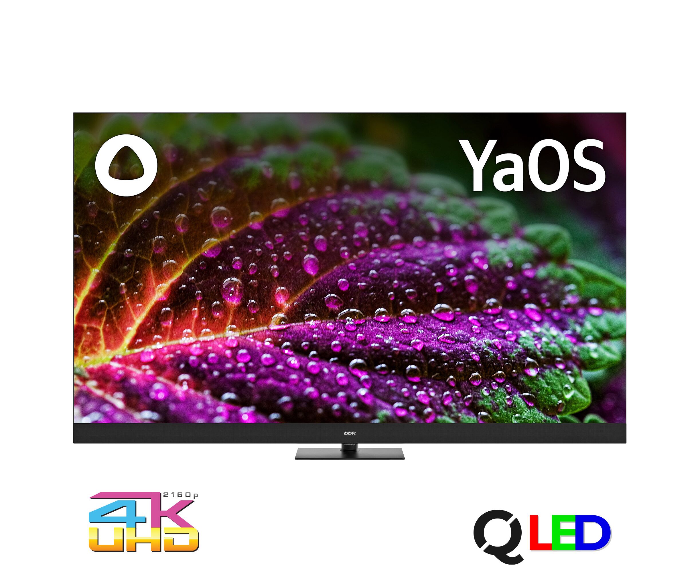 65" Телевизор BBK 65 LED-8259/UTS2 C черный QLED 3840x2160, 4 K Ultra HD, 60 Гц, Wi-Fi, Smart TV, Яндекс ТВ