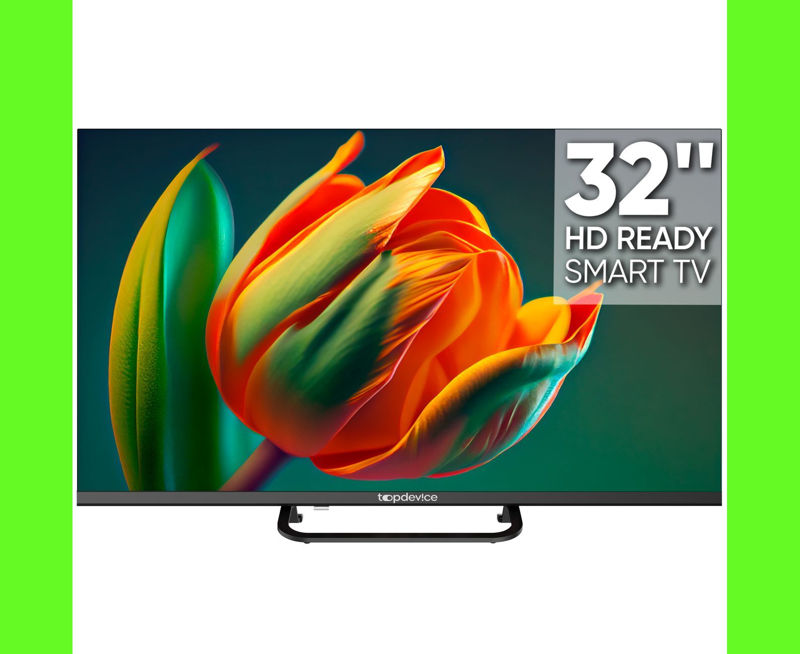32" Телевизор Top Device TDTV32 CS04 HBK черный 1366x768, HD, 60 Гц, Wi-Fi, Smart TV, Android 11 (Wild Red)