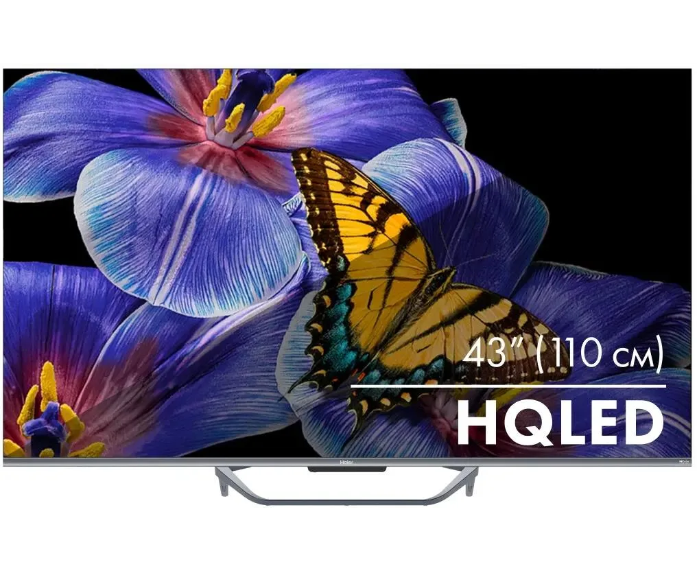 43" Телевизор Haier Smart TV S4 черный QLED 3840x2160, 4 K Ultra HD, 60 Гц, Wi-Fi, Smart TV, Android TV