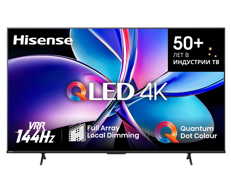 100" Телевизор Hisense 100 E7 Q PRO черный QLED 3840x2160, 4 K Ultra HD, 144 Гц, Wi-Fi, Smart TV, VIDAA