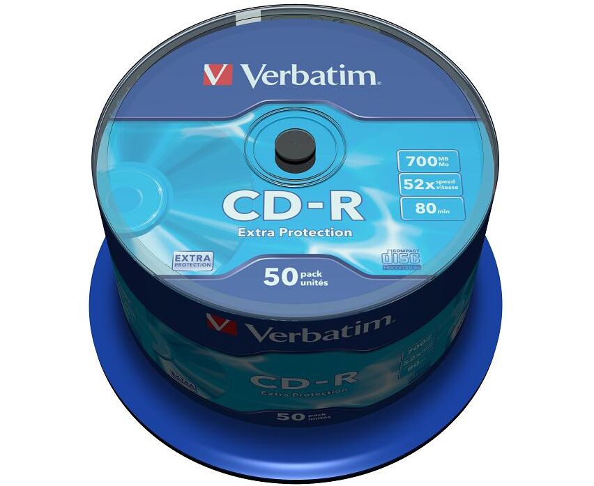Диск CD-R Verbatim 700 Mb 52x Cake Box Data Life (50шт) 43351