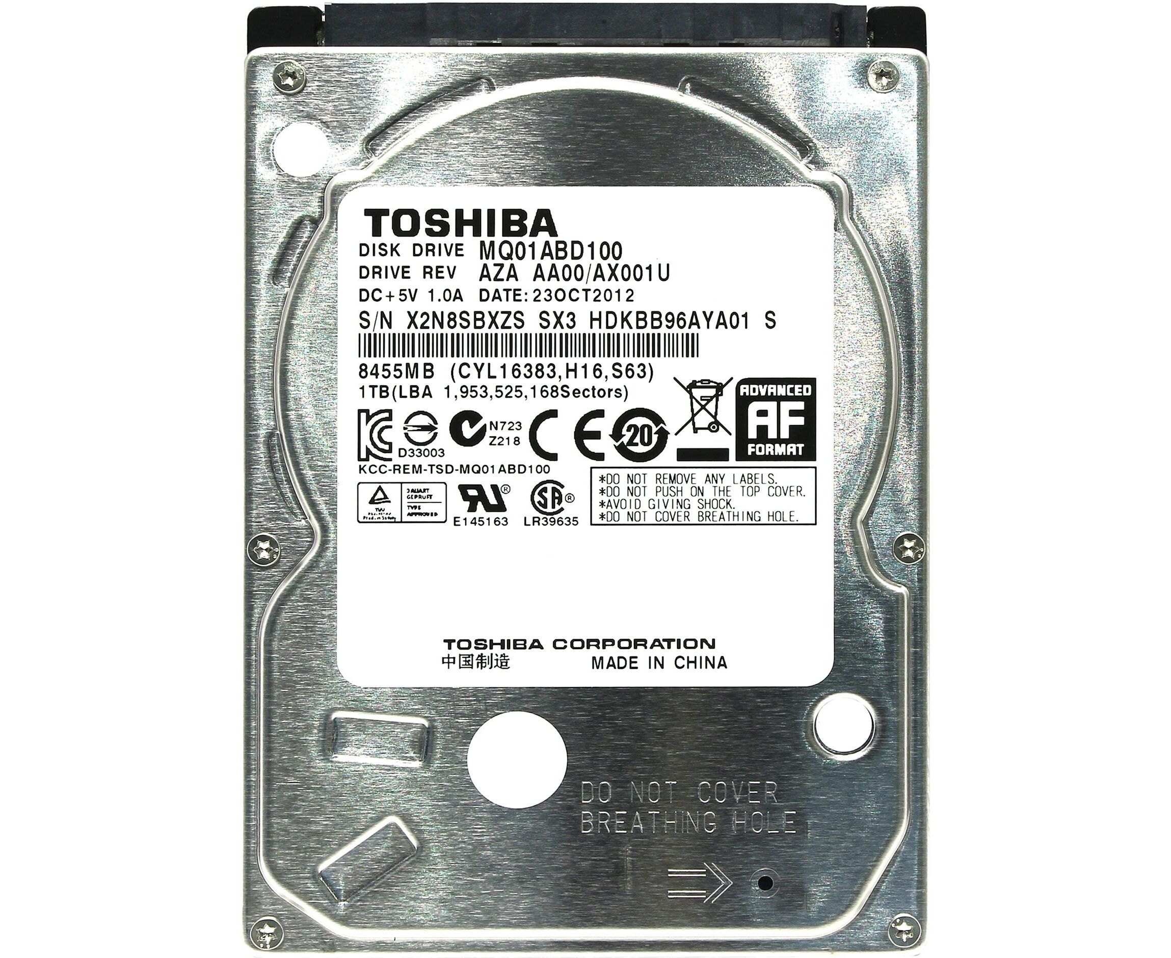 HDD Toshiba MQ01 ABD100 1 Tb SATA 2.5" 6.0 Gbit/s 5400 rpm 8 Mb 1 year warranty