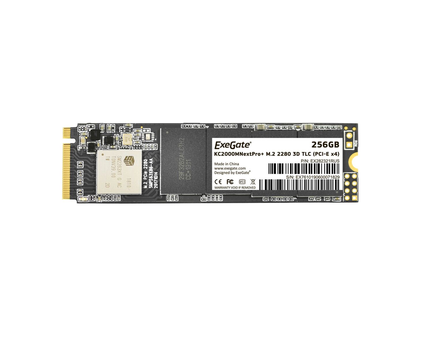 SSD Exe Gate EX282321 RUS KC2000 M Next Pro+ 256 Gb M.2 2280 3 D TLC PCI-E x4